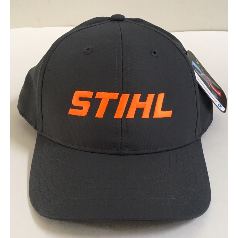 STIHL Gray Orange Trucker Adjustable Hat By Outdoor Cap Using Q3 Technology